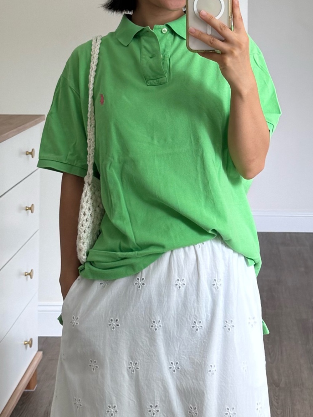 Vintage Polo Ralph Lauren 100% Cotton Lime Green Pink Pony Short Sleeve Size XL